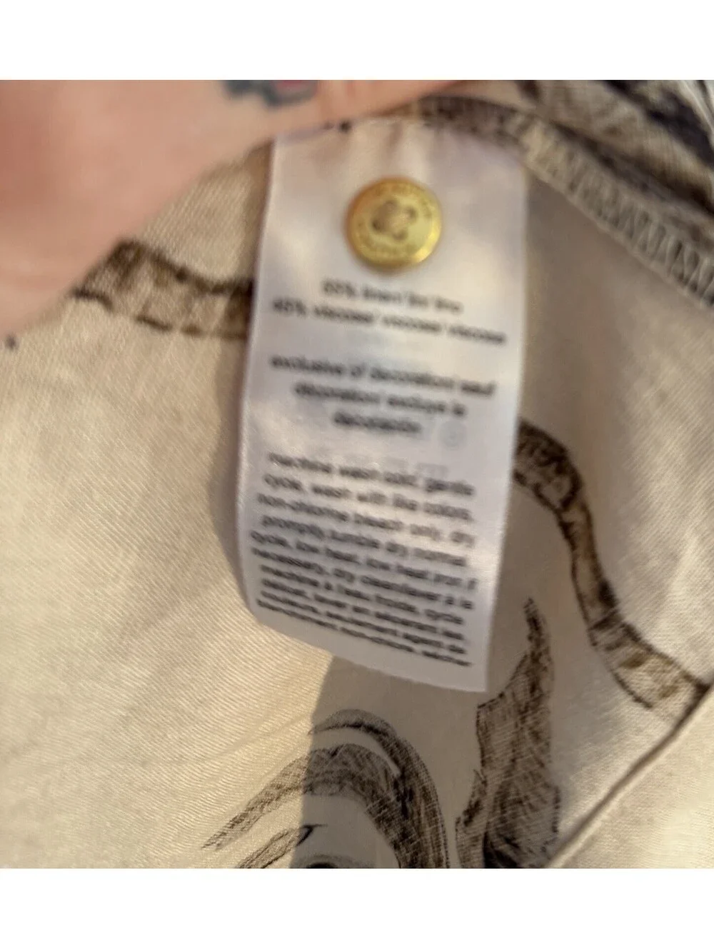 NWTS Nautica Beige Palm Frond Print Short Sleeve Shirt Dress Vneck Small Coastal